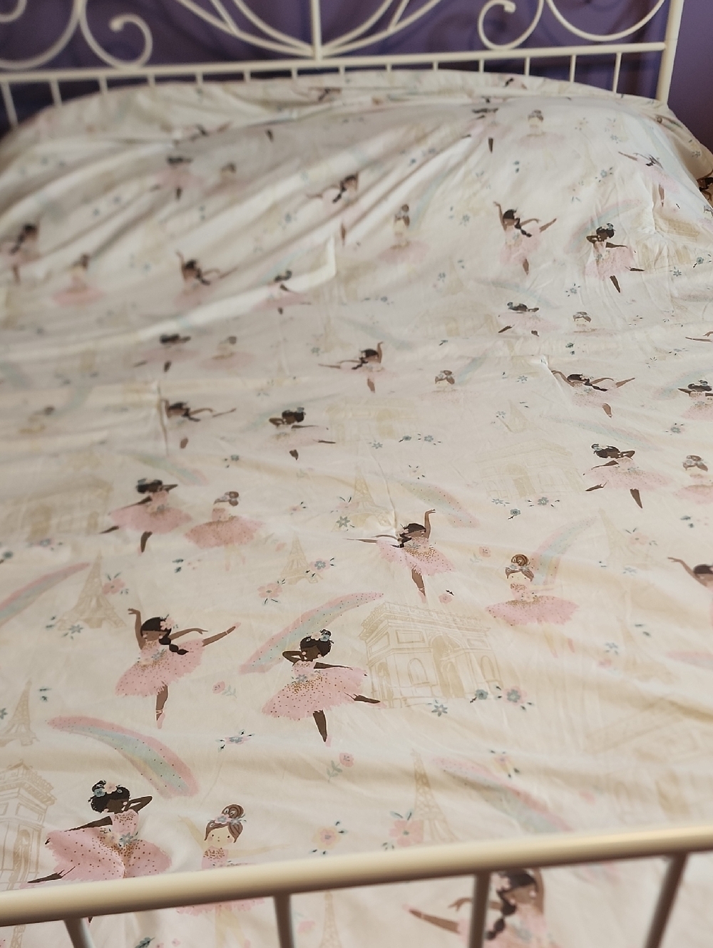 Nicole Miller Cream and Pink Ballerina Print Comforter